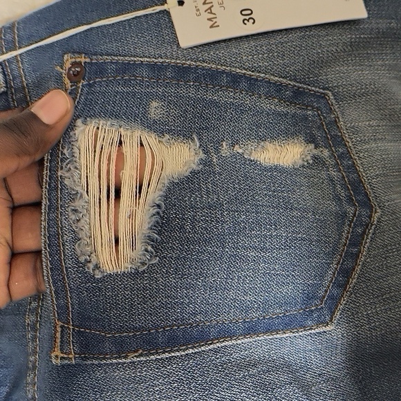 MANGO Denim & Tees Ripped Hand painted Jeans👖  in size 30 - Picture 10 of 16